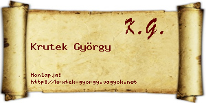 Krutek György névjegykártya